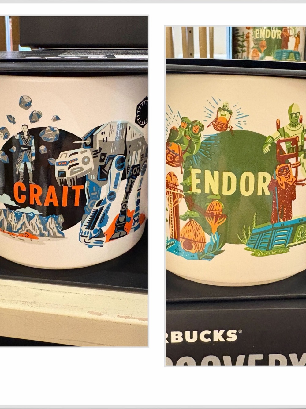 Starbucks Discovery Series Crait & Endor Ceramic Mug Set - White